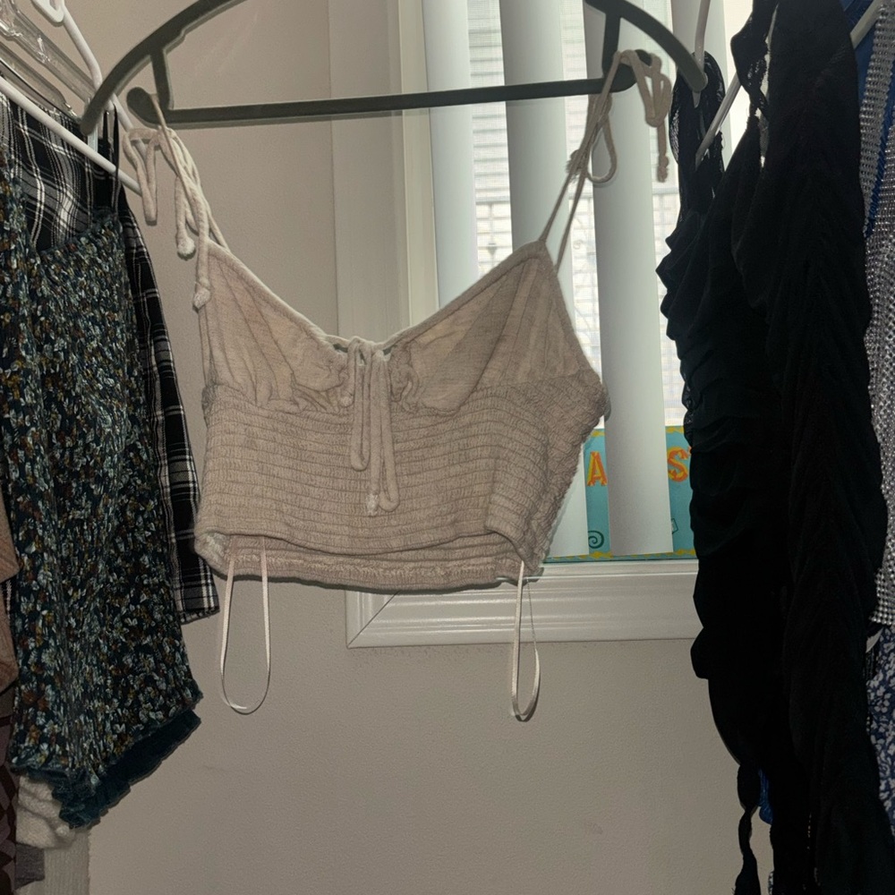Women's Cream Tie-Strap Top